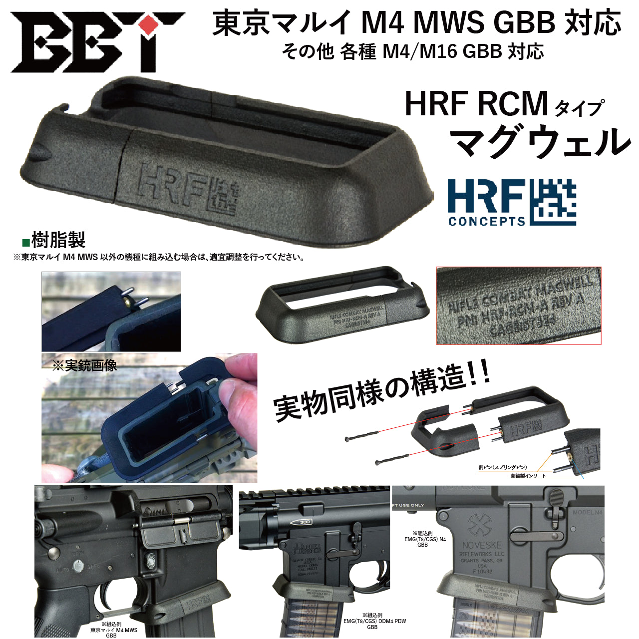 BBT	　マルイM4MWS対応HRF RCMタイプマグウェル　トイパーツ　トイガン